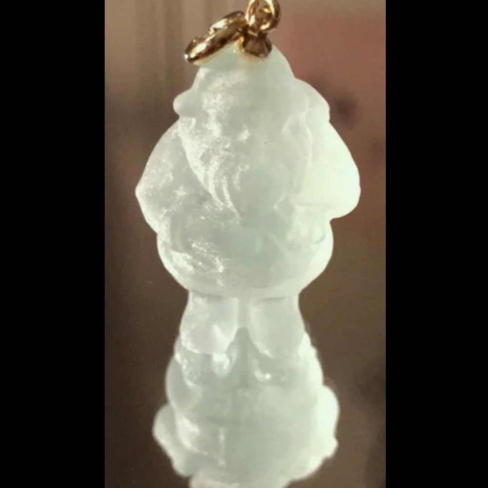 Green Fluorite Santa Claus Pendant - NWOT